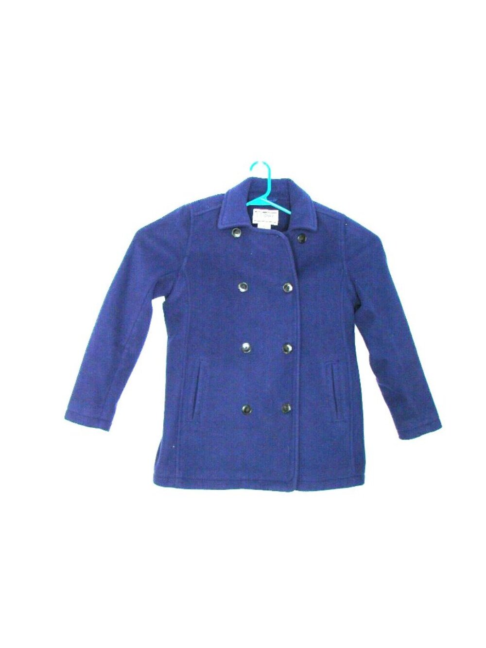 L.L. LL Bean Periwinkle Fleece Double Breasted Pea Coat Women Medium Winter Coat